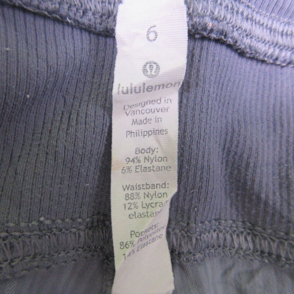Lululemon Pants Womens 6 Gray Stripe Capri Drawstring Waist Yoga Athletic - Picture 8 of 11